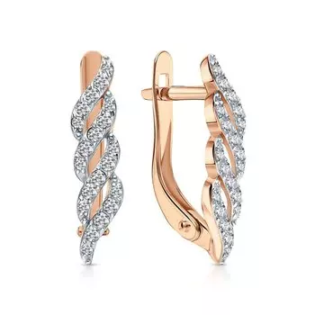 Золотые серьги с фианитами