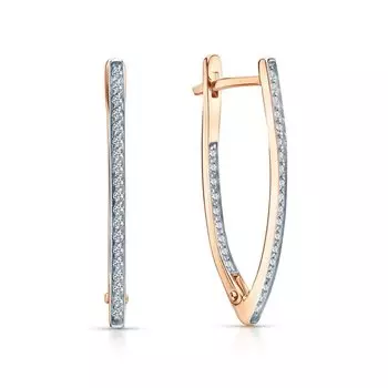 Золотые серьги с фианитами