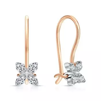 Золотые серьги с фианитами