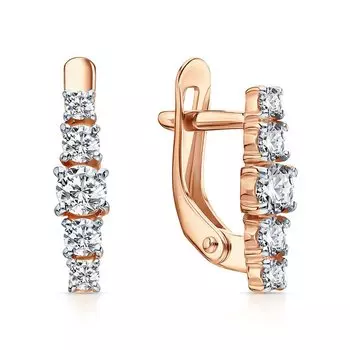 Золотые серьги с фианитами