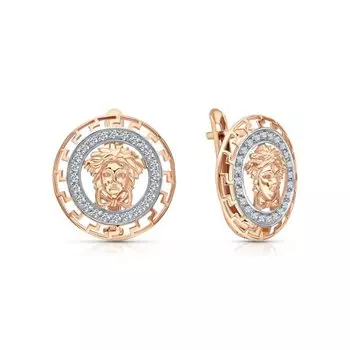 Золотые серьги с фианитами