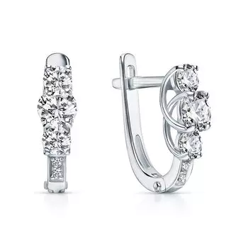 Золотые серьги с фианитами