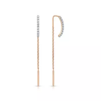 Золотые серьги с фианитами