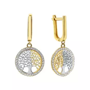 Золотые серьги с фианитами