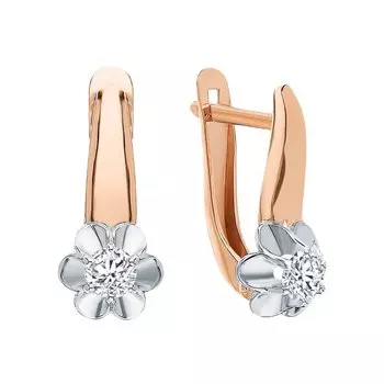 Золотые серьги с фианитами