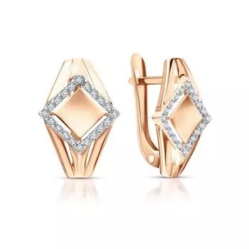 Золотые серьги с фианитами