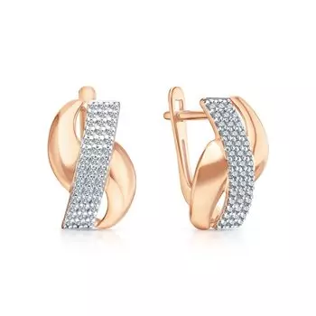 Золотые серьги с фианитами