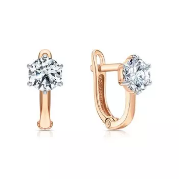 Золотые серьги с фианитами