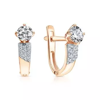 Золотые серьги с фианитами