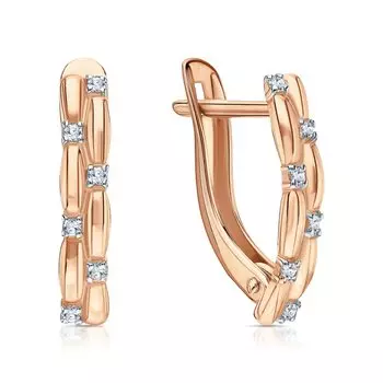 Золотые серьги с фианитами