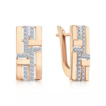 Золотые серьги с фианитами