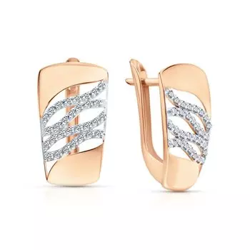 Золотые серьги с фианитами