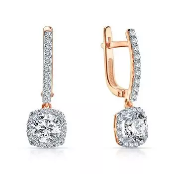 Золотые серьги с фианитами