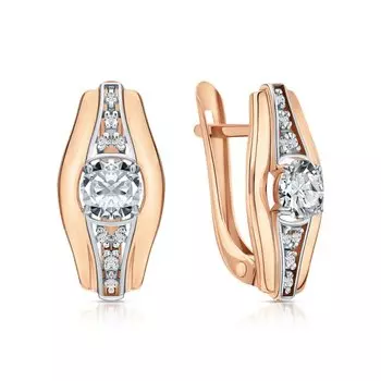 Золотые серьги с фианитами