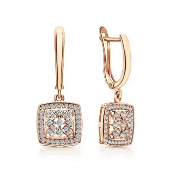 Золотые серьги с фианитами