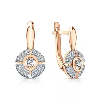 Золотые серьги с фианитами