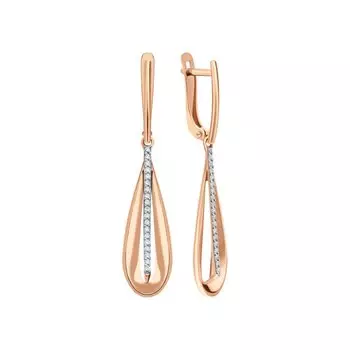 Золотые серьги с фианитами