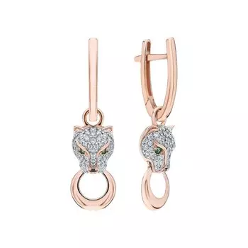 Золотые серьги с фианитами