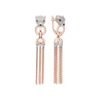 Золотые серьги с фианитами