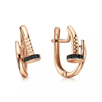 Золотые серьги с фианитами