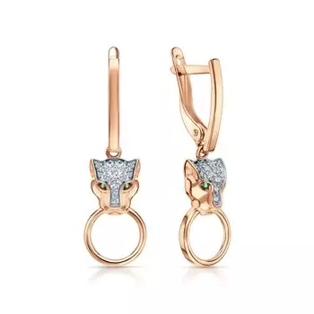 Золотые серьги с фианитами