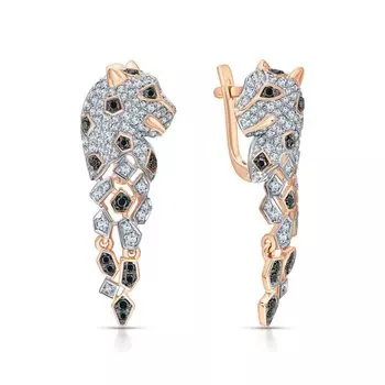 Золотые серьги с фианитами