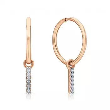 Золотые серьги с фианитами