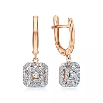 Золотые серьги с фианитами