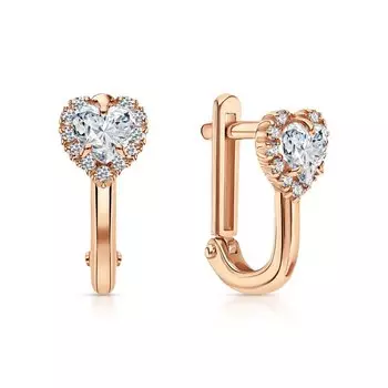 Золотые серьги с фианитами