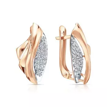 Золотые серьги с фианитами