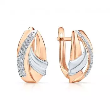 Золотые серьги с фианитами