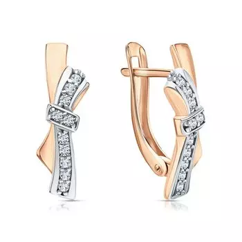 Золотые серьги с фианитами