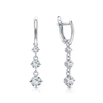 Золотые серьги с фианитами