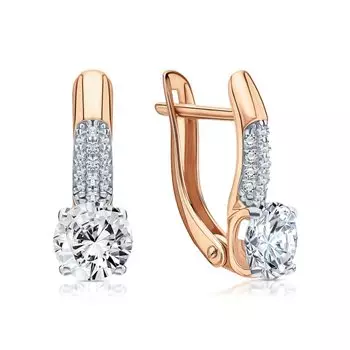 Золотые серьги с фианитами