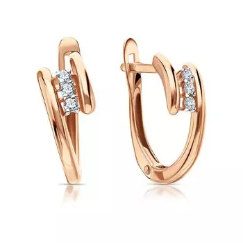 Золотые серьги с фианитами