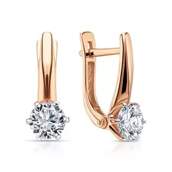 Золотые серьги с фианитами