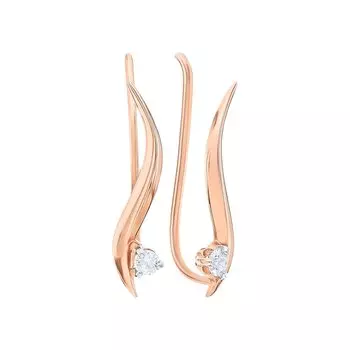 Золотые серьги с фианитами