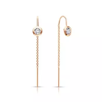 Золотые серьги с фианитами