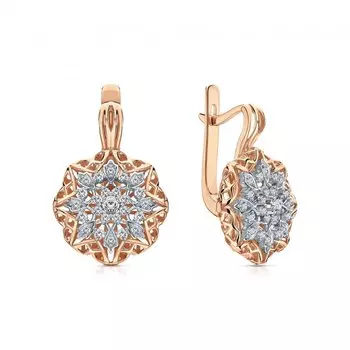 Золотые серьги с фианитами