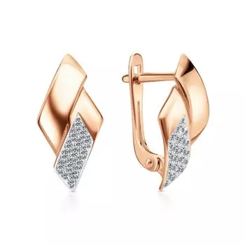 Золотые серьги с фианитами