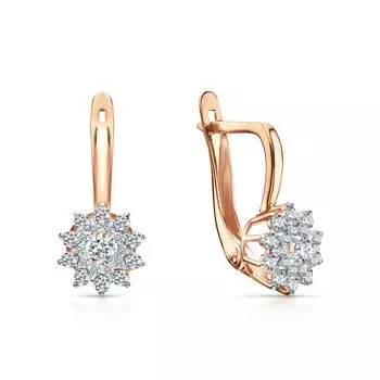 Золотые серьги с фианитами