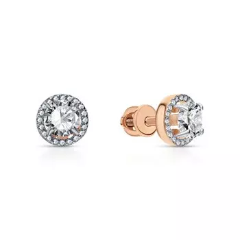 Золотые серьги с фианитами