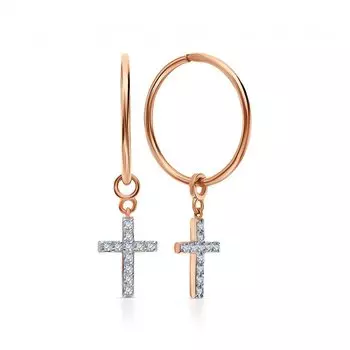 Золотые серьги с фианитами