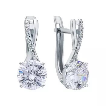 Золотые серьги с фианитами