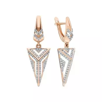 Золотые серьги с фианитами