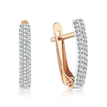 Золотые серьги с фианитами