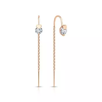 Золотые серьги с фианитами