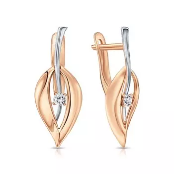 Золотые серьги с фианитами