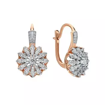 Золотые серьги с фианитами