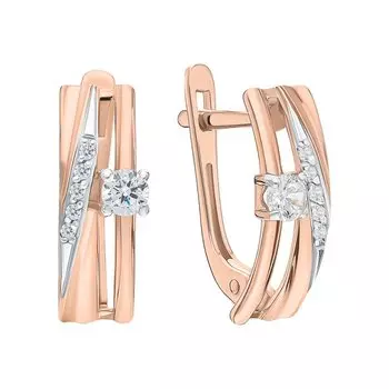 Золотые серьги с фианитами